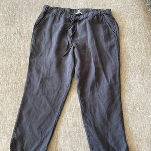 Caslon capri, tie at waist linen pants.